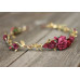 Rose Gold Floral Crown Burgundy Red Gold Wedding Flower Crown, Gold Holiday Headpiece